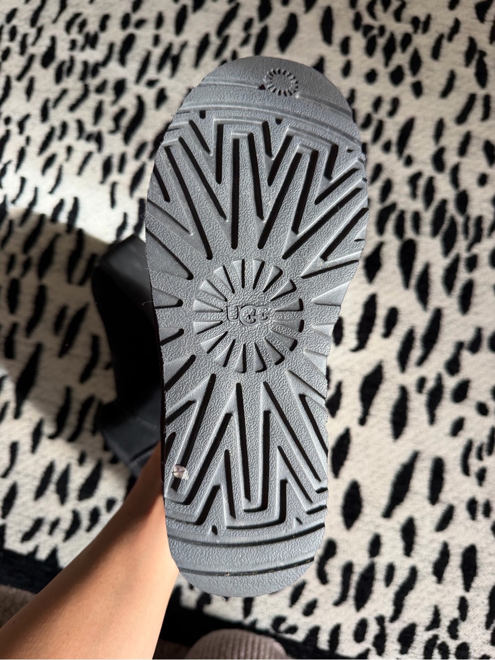 Women's Black Platform Mini Ugg Boots - Picture 4 of 5